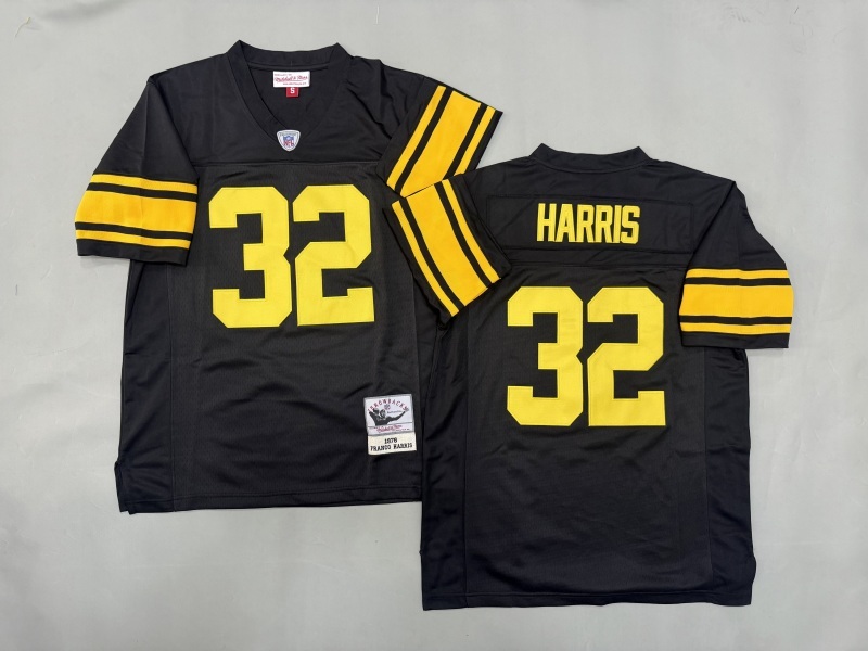 Men 2025 Pittsburgh Steelers #32 Harris black Throwback Limited NFL Jersey style 001->pittsburgh steelers->NFL Jersey